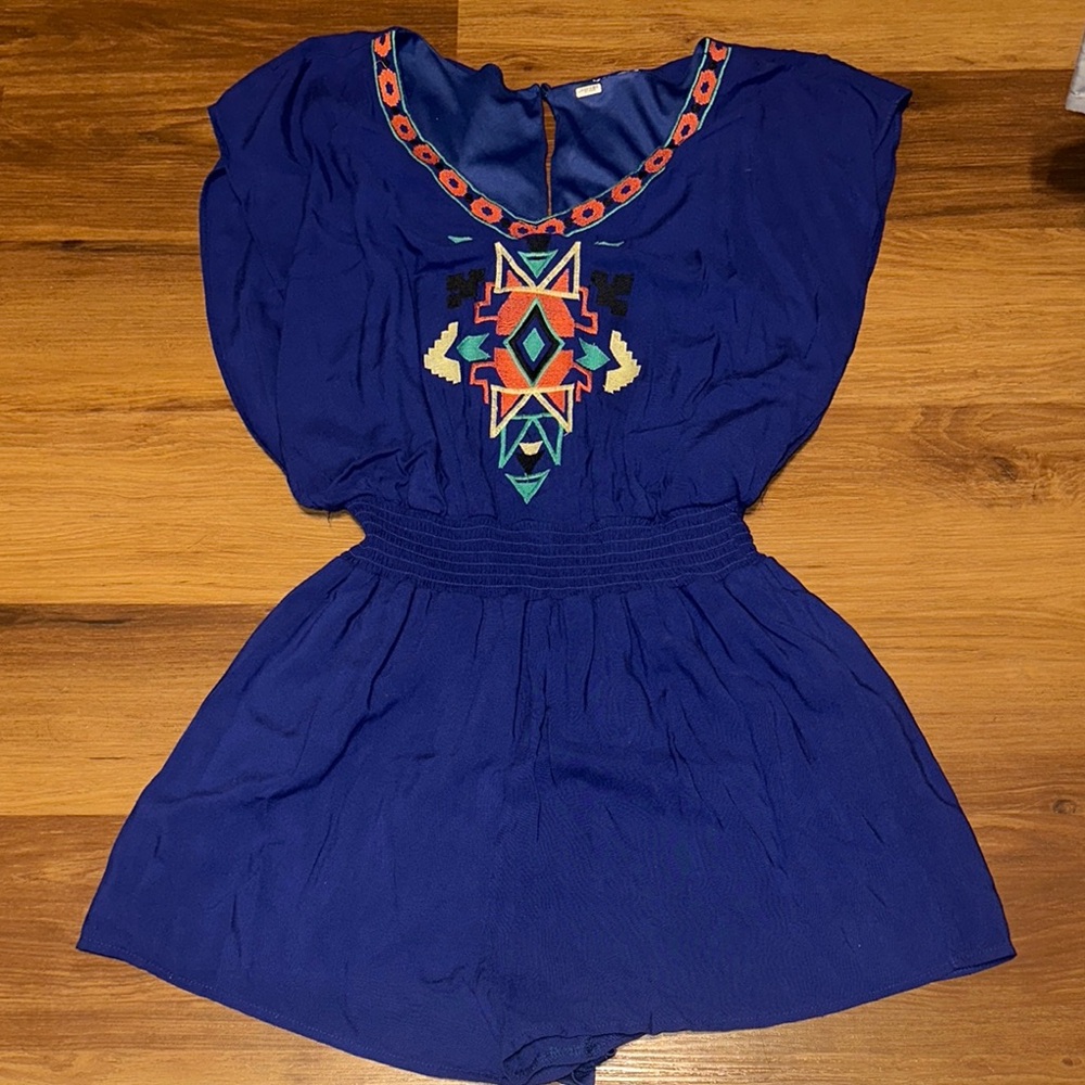 Embroidered Blue Dress